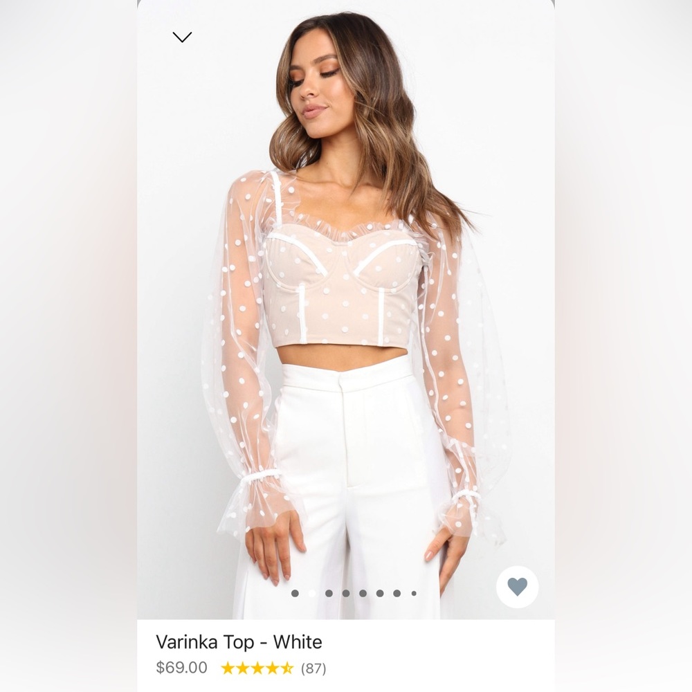 White Crop Sweetheart Top